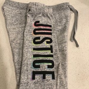 Justice Sweatpants worn once. Kids